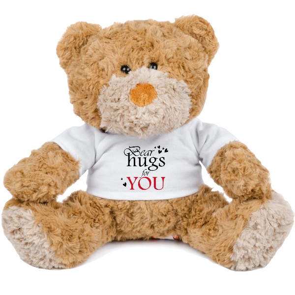 Medvídek Teddy s potiskem Bear hugs for you